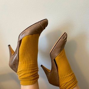 Almond Toe Warm Grey/Taupe Pumps
